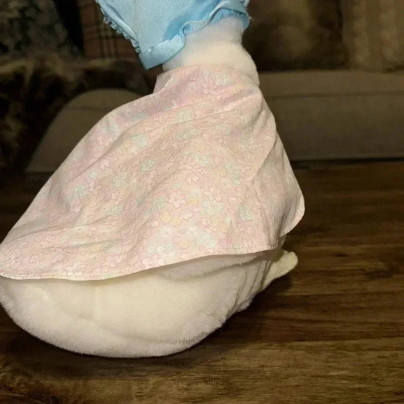 VINTAGE Eden Beatrix Potter Jemima Puddle Duck Plush Stuffed Animal White/Blue - Picture 11 of 16